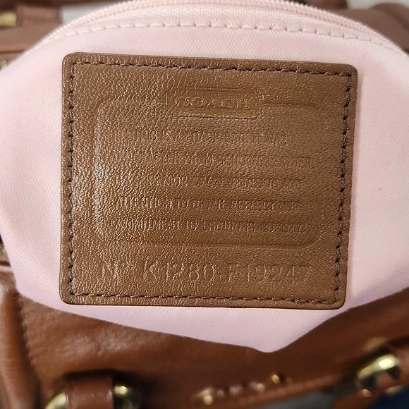 COACH Ashley Madison English Tan Convertible Leather Satchel - Picture 14 of 14